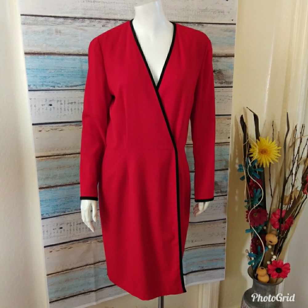 Linda Allard Ellen Tracy Side Wrap Dress size 8